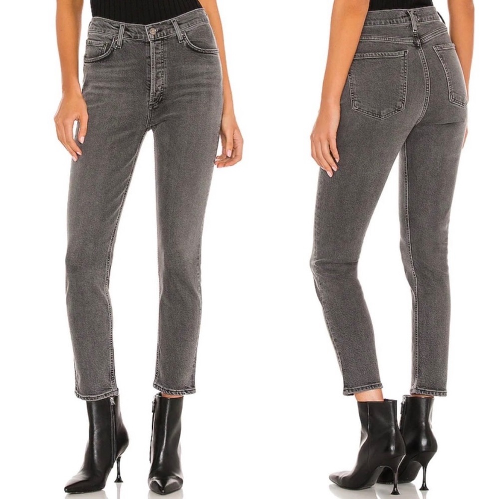 NWT AGOLDE Nico High Rise Slim Fit Gray Jeans - size 31